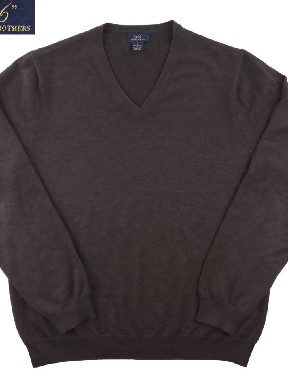 Brooks Brothers 346 Sweater V-Neck Merino Wool Blend Stretch Soft Men's Large